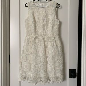 Embroidered tulle/organza dress